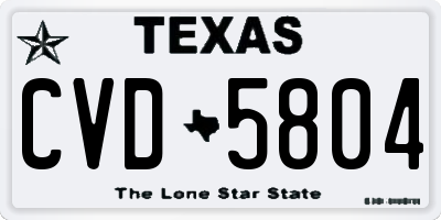 TX license plate CVD5804
