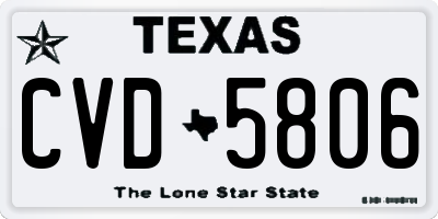 TX license plate CVD5806