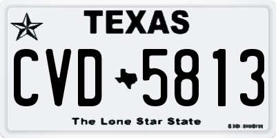 TX license plate CVD5813