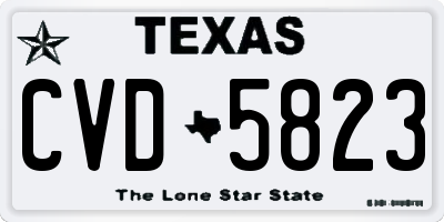 TX license plate CVD5823
