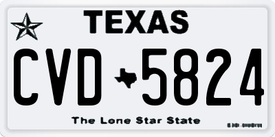 TX license plate CVD5824