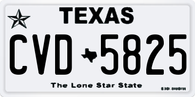 TX license plate CVD5825