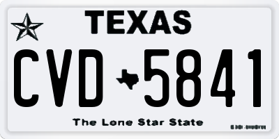 TX license plate CVD5841