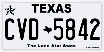 TX license plate CVD5842