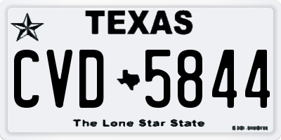 TX license plate CVD5844