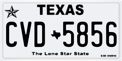 TX license plate CVD5856