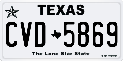 TX license plate CVD5869