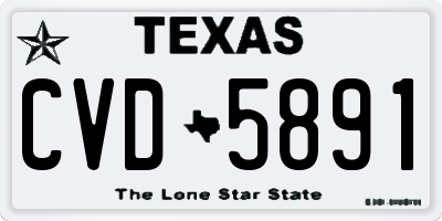 TX license plate CVD5891