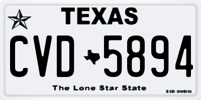 TX license plate CVD5894
