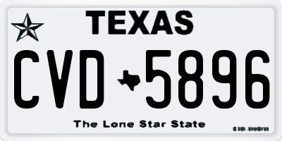 TX license plate CVD5896