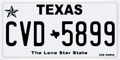 TX license plate CVD5899