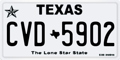 TX license plate CVD5902