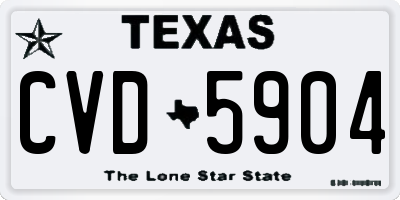 TX license plate CVD5904