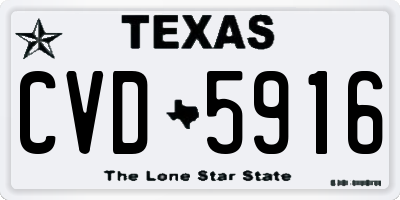 TX license plate CVD5916