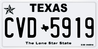 TX license plate CVD5919