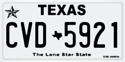 TX license plate CVD5921
