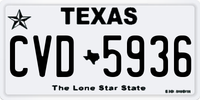 TX license plate CVD5936