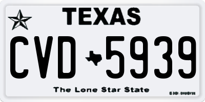 TX license plate CVD5939