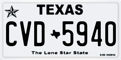 TX license plate CVD5940