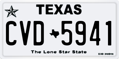 TX license plate CVD5941