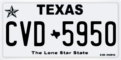 TX license plate CVD5950