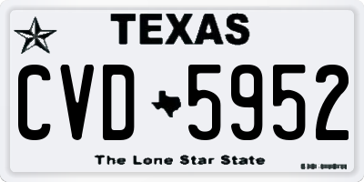 TX license plate CVD5952