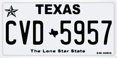 TX license plate CVD5957