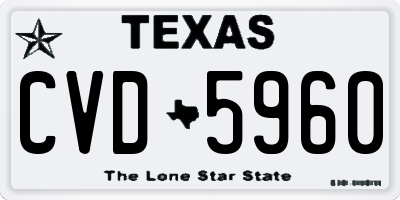 TX license plate CVD5960