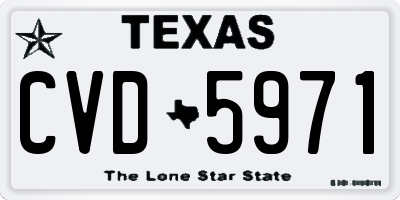 TX license plate CVD5971