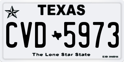 TX license plate CVD5973