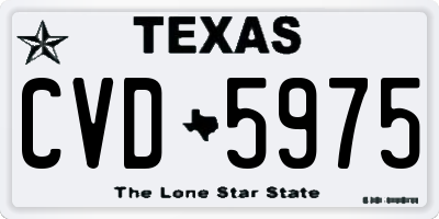 TX license plate CVD5975