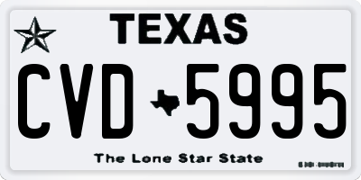 TX license plate CVD5995