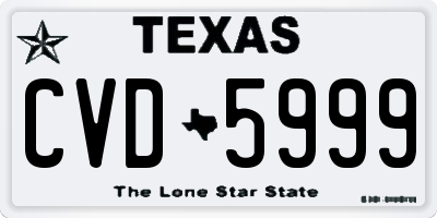 TX license plate CVD5999
