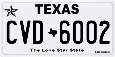 TX license plate CVD6002