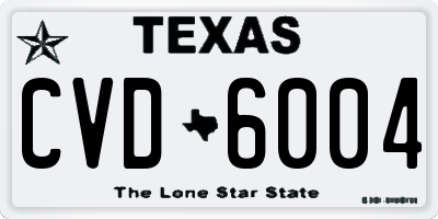 TX license plate CVD6004