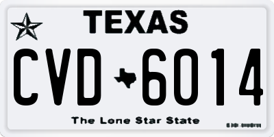 TX license plate CVD6014