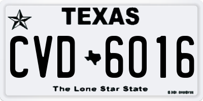 TX license plate CVD6016