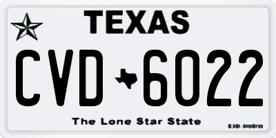 TX license plate CVD6022