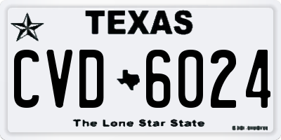 TX license plate CVD6024