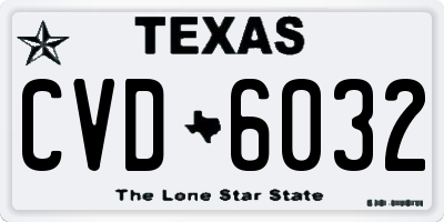 TX license plate CVD6032