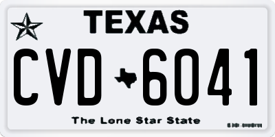TX license plate CVD6041