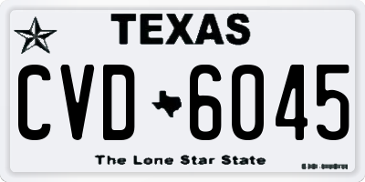 TX license plate CVD6045