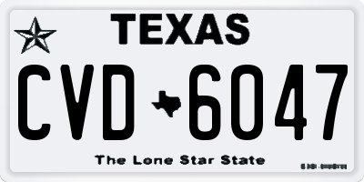 TX license plate CVD6047