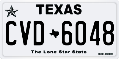 TX license plate CVD6048