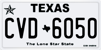 TX license plate CVD6050