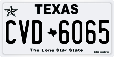 TX license plate CVD6065