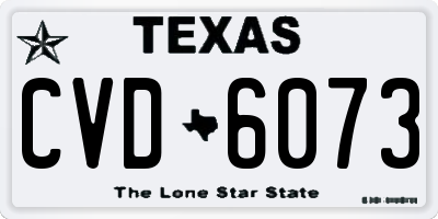 TX license plate CVD6073