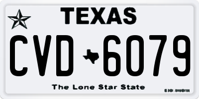 TX license plate CVD6079