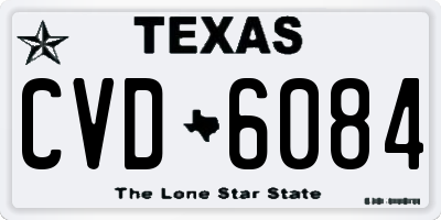 TX license plate CVD6084
