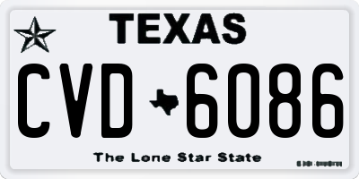 TX license plate CVD6086